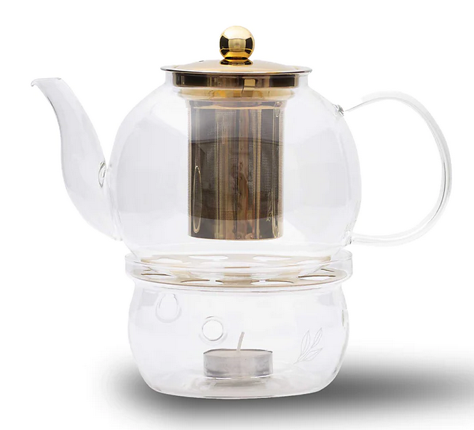 Glass Gold Teapot 